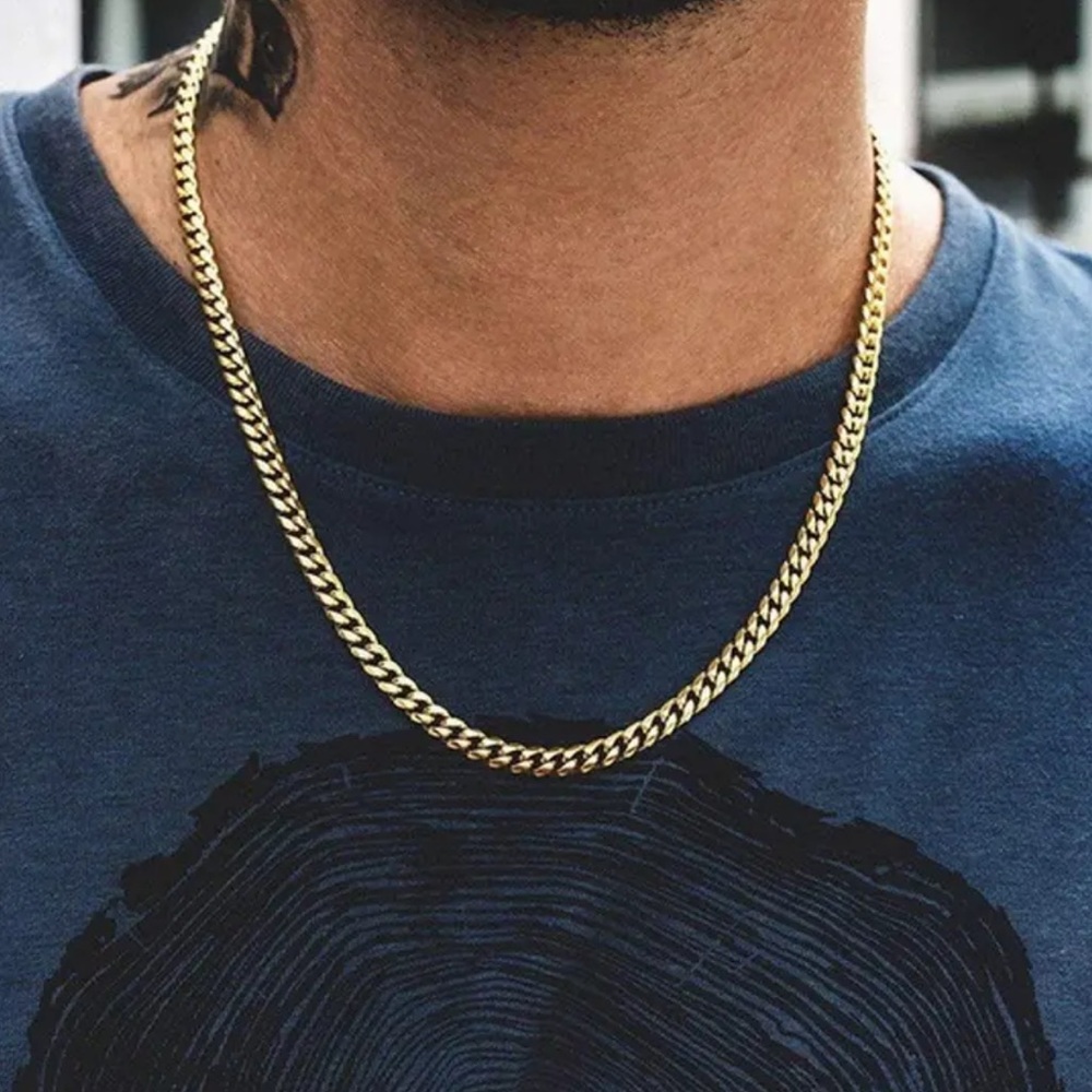 Men's Stainless Steel Cuban Link Chain Necklace 23.5 inch